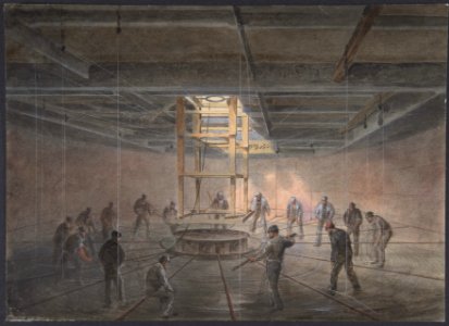 Interior of One of the Tanks on Board the Great Eastern- The Cable Passing Out MET DP801264