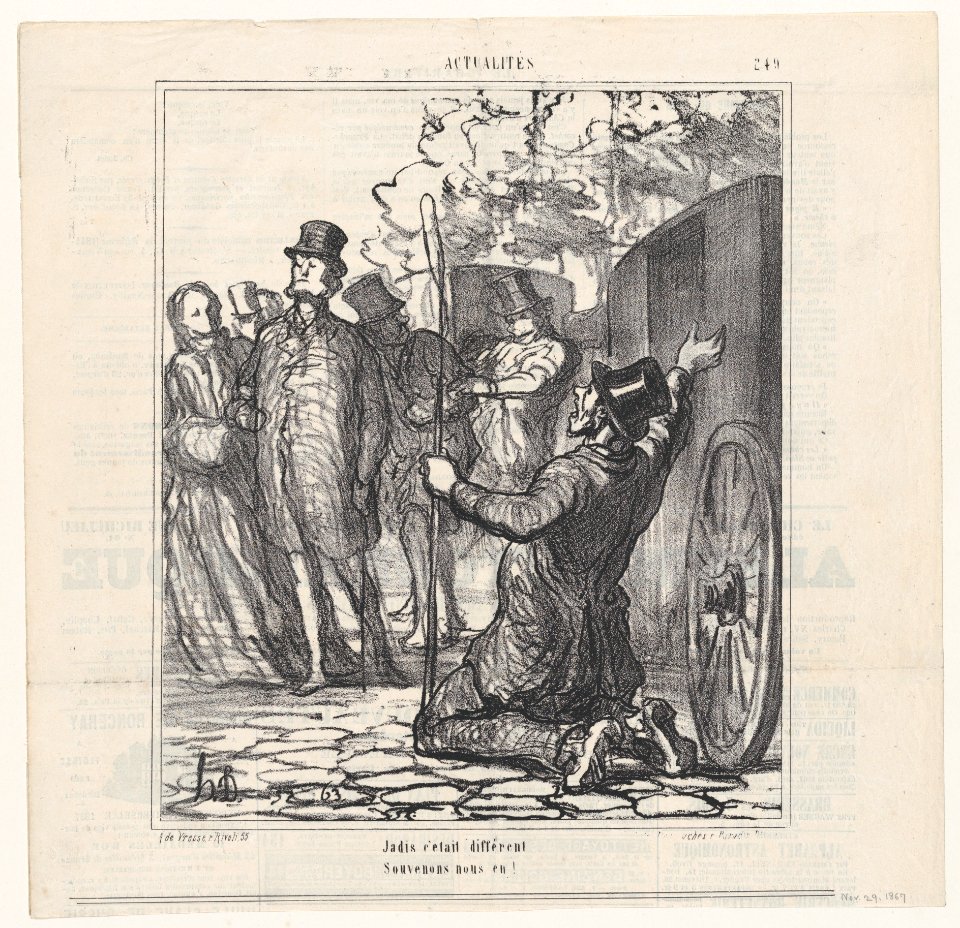 In the past it was different. Let us try to remember, from 'News of the day,' published in Le Charivari, November 29, 1867 MET DP877669