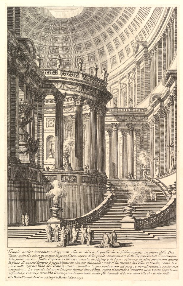 Imaginery ancient temple designed in the style of those built in honor of the Goddess Vesta . . . (Tempio antico inventato e disegnato alla maniera di quelli che si fabbricavano in onore della Dea Vesta . . . ) MET DP827976