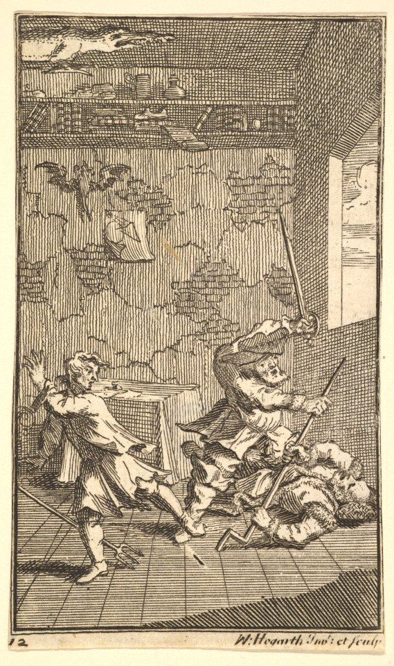 Hudibras Beating Sidrophel and Whachum (Seventeen Small Illustrations for Samuel Butler's Hudibras, no. 12) MET DP824915