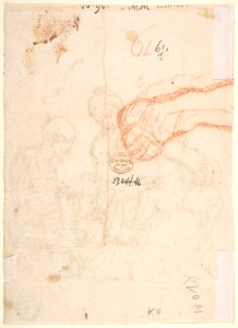 Holy Family with St. John the Baptist (recto); Study of a Foot (verso) MET DP802700