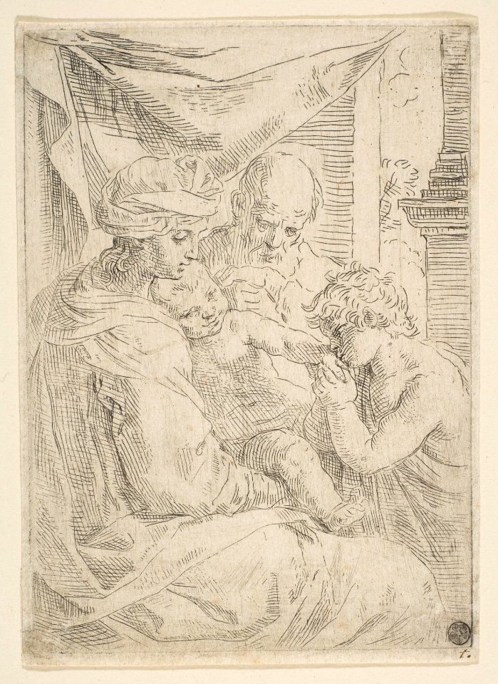Holy Family with Saint John the Baptist kissing the infant Christ's hand MET DP815114