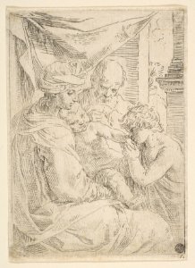 Holy Family with Saint John the Baptist kissing the infant Christ's hand MET DP815114