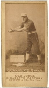 John Charles "Jack" Crooks, 2nd Base, Omaha Omahogs- Lambs, from the Old Judge series (N172) for Old Judge Cigarettes MET DP846321