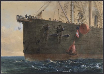 In the Bows of the Great Eastern- The Cable Broken and Lost, Preparing to Grapple, August 2nd, 1865 MET DP801245