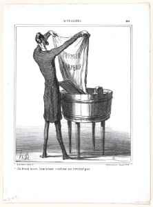I can wash as much as I want, the old color won't come back, from 'News of the day,' published in Le Charivari, March 8, 1869 MET DP877780