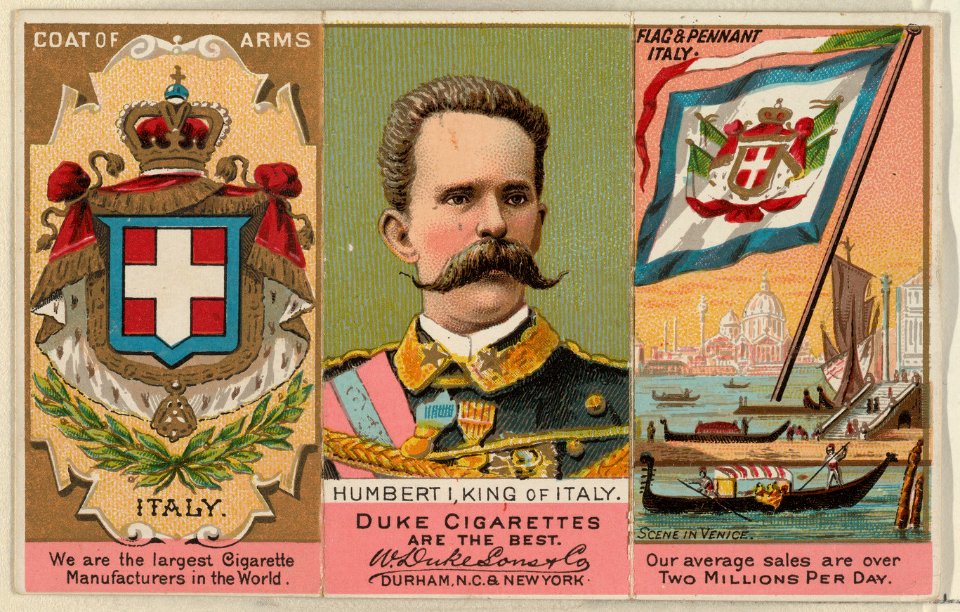 Humbert I, King of Italy, from the Rulers, Flags, and Coats of Arms series (N126-2) issued by W. Duke, Sons & Co. MET DPB873888