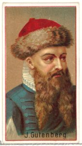 Johannes Gutenberg, printer's sample for the World's Inventors souvenir album (A25) for Allen & Ginter Cigarettes MET DP838832