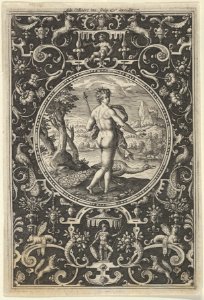 Juno in a Decorative Frame with Grotesques, from the Judgment of Paris MET DP837384