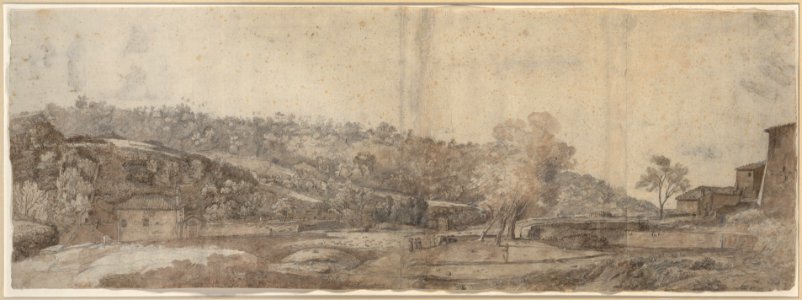 Italian Landscape with Buildings and Figures MET DP207137