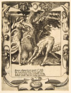 Juno sending famine against Crasiton, set within an elaborate frame, from 'Loves, Rages and Jealousies of Juno' MET DP812646