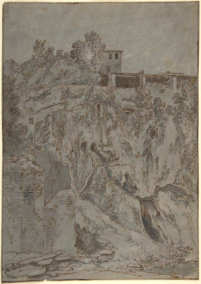 Italianate Buildings on a Hill at Tivoli MET DP800429