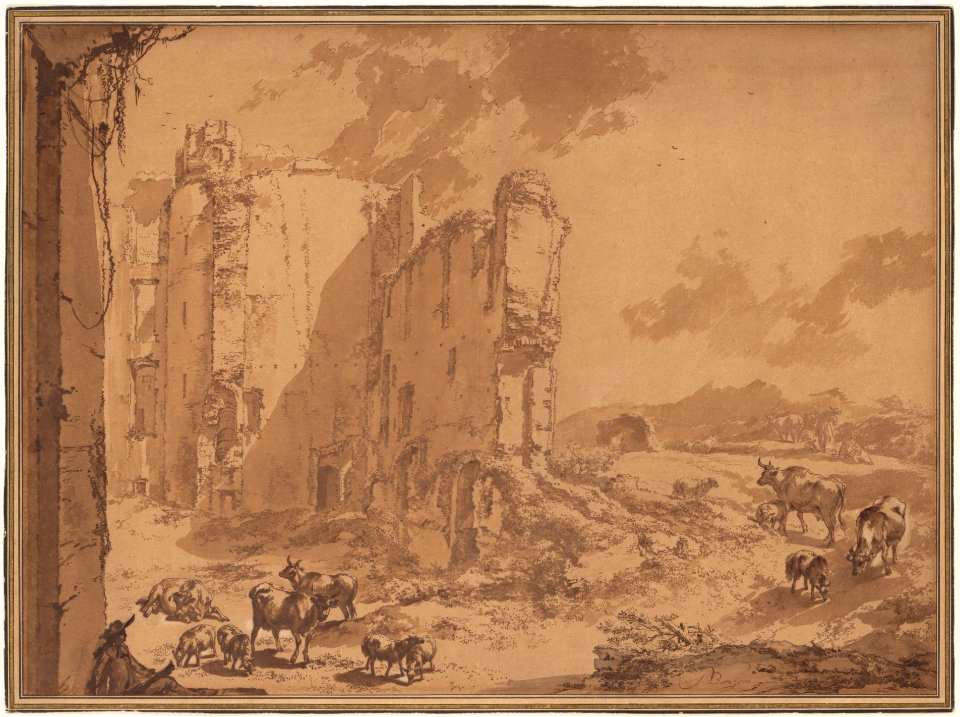 Italianate Landscape with the Ruins of Brederode Castle MET DP158475