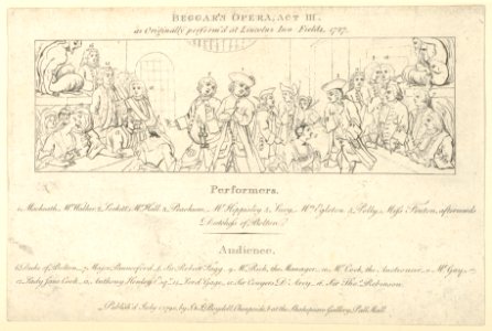 Key with List of Performers and Audience to- The Beggars Opera MET DP847773