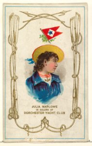Julia Marlowe in Colors of Dorchester Yacht Club, from the Yacht Colors of the World series (N140) issued by Duke Sons & Co. to promote Honest Long Cut Tobacco MET DP865735