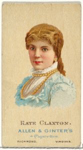 Kate Claxton, from World's Beauties, Series 2 (N27) for Allen & Ginter Cigarettes MET DP838193