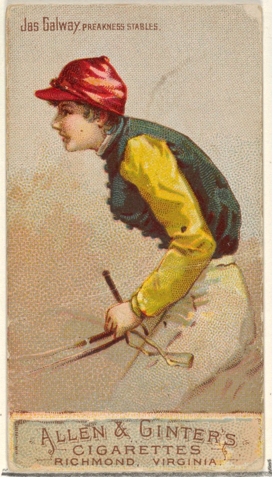 Jas. Galway, Preakness Stables, from the Racing Colors of the World series (N22b) for Allen & Ginter Cigarettes MET DP835216