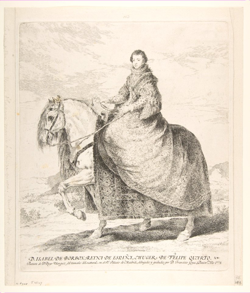 Isabel de Bourbon on horseback, after Velázquez MET DP818190