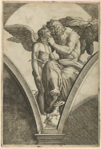Jupiter embracing Cupid after Raphael's fresco in the Chigi Gallery of the Villa Farnesina in Rome MET DP853528