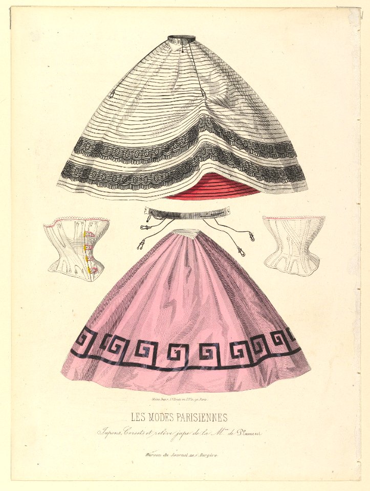 Jupons, corsets et relève jupe de la Maison de Plument, from Les Modes Parisiennes Illustrées MET DP819137