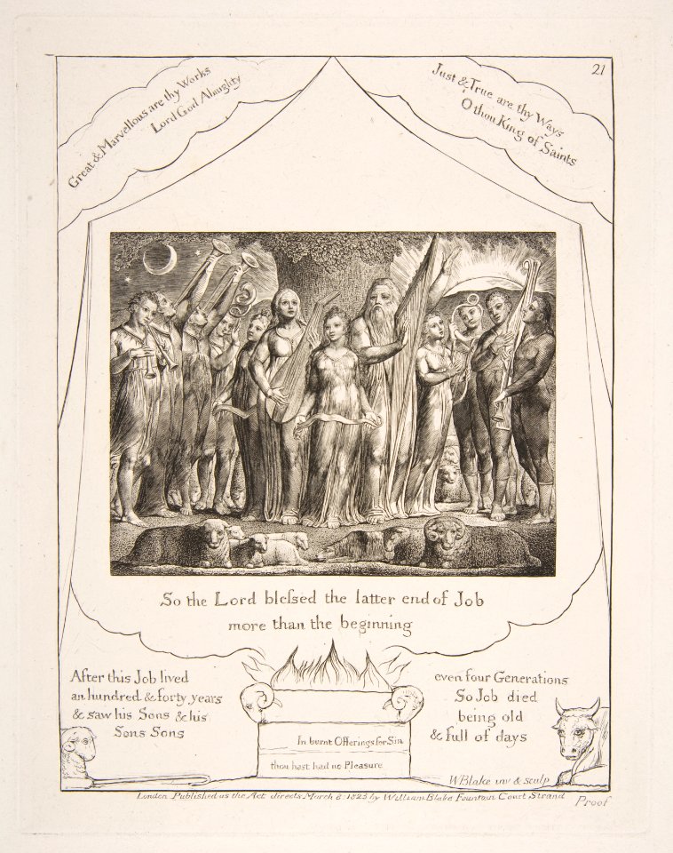 Job and his Wife restored to Prosperity, from Illustrations of the Book of Job MET DP816560