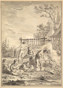 Kamchatkans Preparing Fish to be Dried MET DP823453