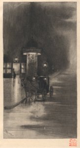 Kiosk and Carriage on a Rainy Night MET DP876486