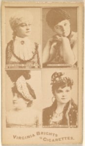Josie Dirkee, Erminie Co.- Blanche Thornton- Laura Curtis, Corsair Co., from the Actors and Actresses series (N45, Type 4) for Virginia Brights Cigarettes MET DP831164