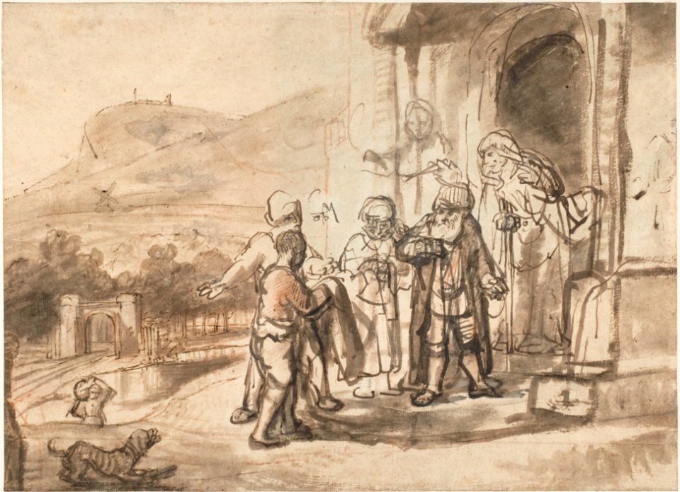 Jacob Receiving Joseph's Blood-Stained Cloak (recto); Study of a Bearded Man and The Sacrifice of Isaac (verso) MET DP122677