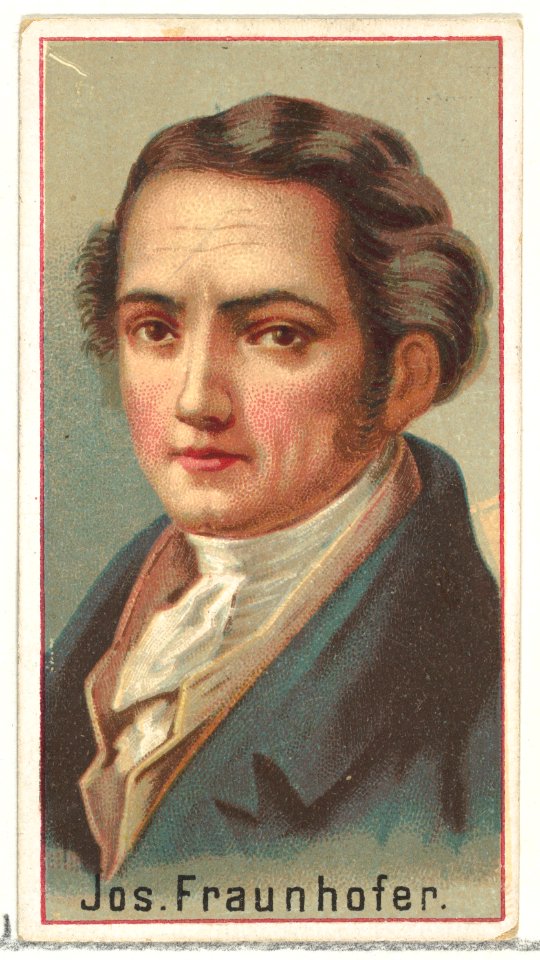 Joseph Fraunhofer, printer's sample for the World's Inventors souvenir album (A25) for Allen & Ginter Cigarettes MET DP838828