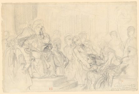 Jacopo Brought before His Father, the Doge- Study for "The Two Foscari" MET DP217801