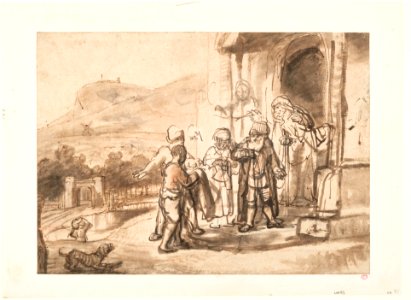 Jacob Receiving Joseph's Blood-Stained Cloak (recto); Study of a Bearded Man and The Sacrifice of Isaac (verso) MET DP124046. Free illustration for personal and commercial use.