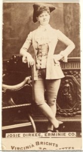 Josie Dirkee, Erminie Co., from the Actors and Actresses series (N45, Type 1) for Virginia Brights Cigarettes MET DP829435