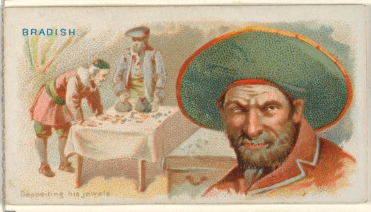 Joseph Bradish, Depositing His Jewels, from the Pirates of the Spanish Main series (N19) for Allen & Ginter Cigarettes MET DP835037