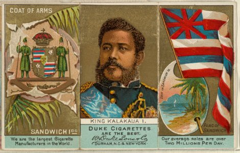 King Kalakaua I, Sandwich Islands, from the Rulers, Flags, and Coats of Arms series (N126-2) issued by W. Duke, Sons & Co. MET DPB873907