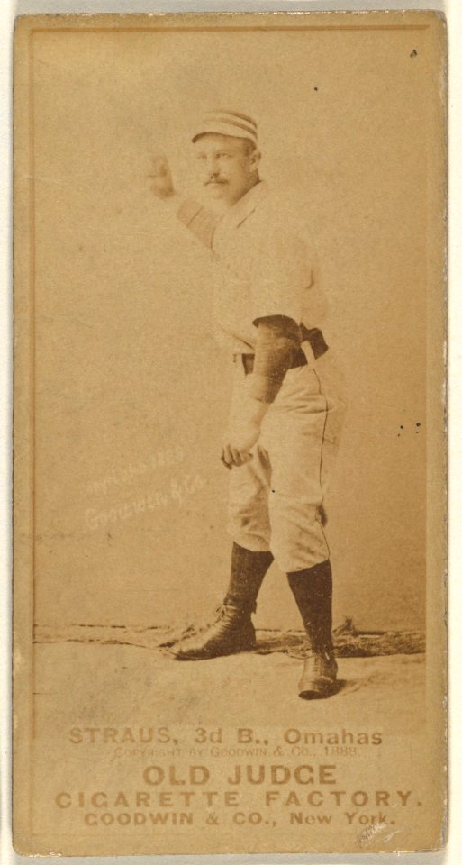 Joseph "Joe" Strauss, 3rd Base, Omaha Omahogs- Lambs, from the Old Judge series (N172) for Old Judge Cigarettes MET DP846352