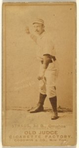 Joseph "Joe" Strauss, 3rd Base, Omaha Omahogs- Lambs, from the Old Judge series (N172) for Old Judge Cigarettes MET DP846352