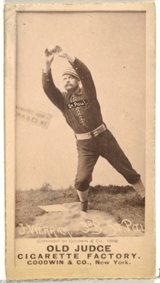 Joseph Abraham "Joe" Werrick, 3rd Base, St. Paul Apostles, from the Old Judge series (N172) for Old Judge Cigarettes MET DP846380
