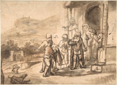 Jacob Receiving Joseph's Blood-Stained Cloak (recto); Study of a Bearded Man and The Sacrifice of Isaac (verso) MET DP800475. Free illustration for personal and commercial use.