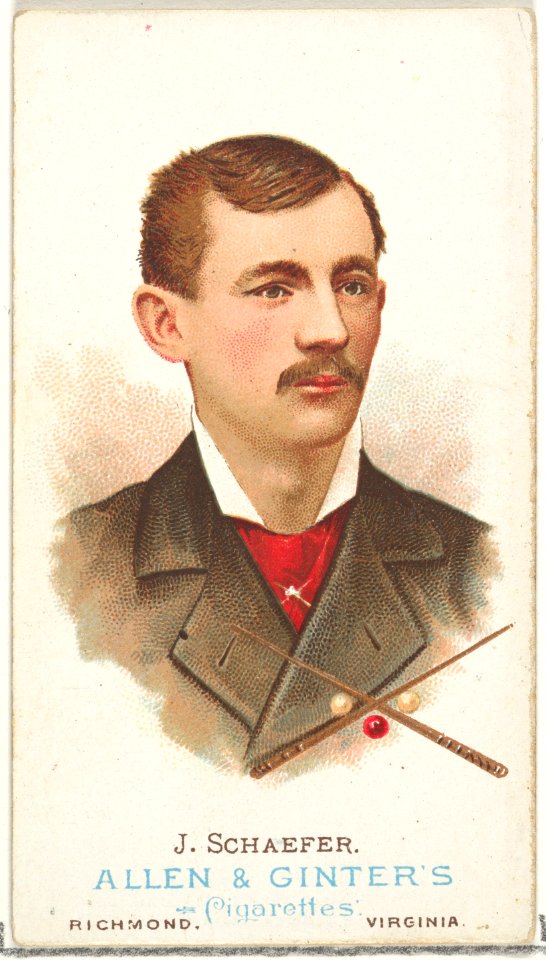 Jacob Schaefer, Billiard Player, from World's Champions, Series 1 (N28) for Allen & Ginter Cigarettes MET DP827436