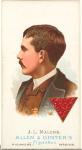 J.L. Malone, Pool Player, from World's Champions, Series 1 (N28) for Allen & Ginter Cigarettes MET DP827441