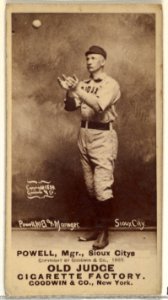 James Edwin "Jim" Powell, Manager and 1st Base, Sioux City Corn Huskers, from the Old Judge series (N172) for Old Judge Cigarettes MET DP846460