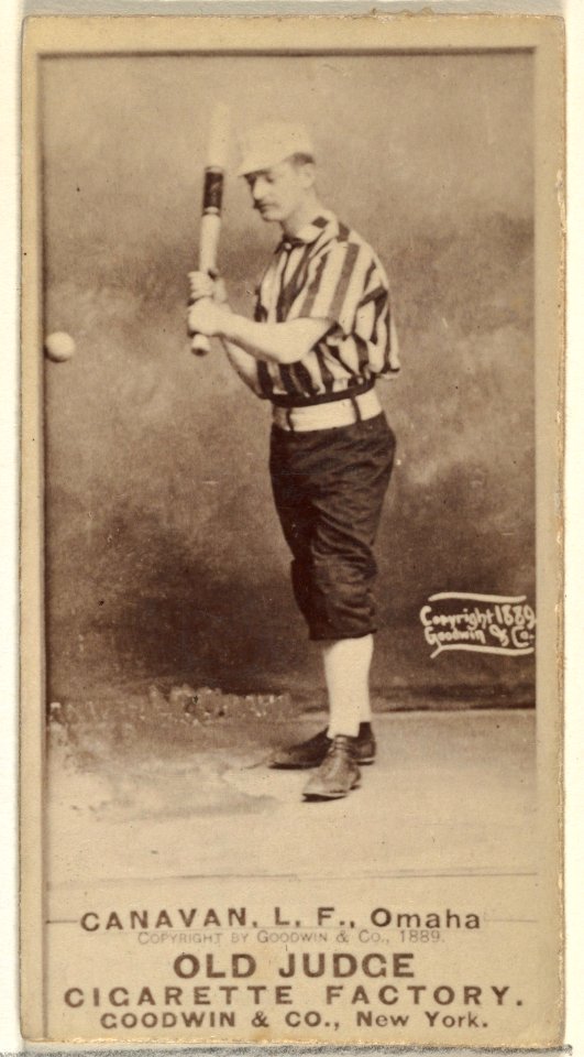 James Edward "Jim" Canavan, Left Field, Omaha Omahogs- Lambs, from the Old Judge series (N172) for Old Judge Cigarettes MET DP846316