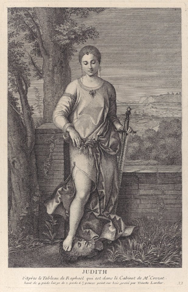 Judith standing with her foot on the head of Holofernes MET DP883566
