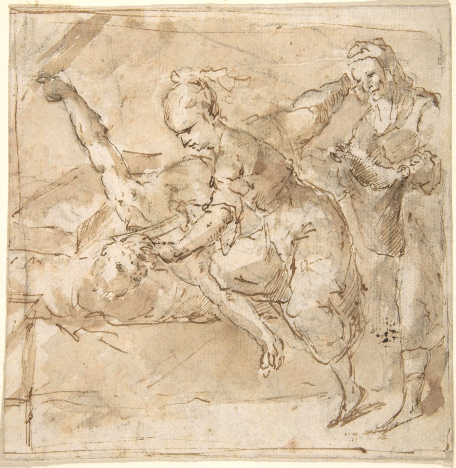 Judith Slaying Holofernes, with Old Woman Servant MET DP800390