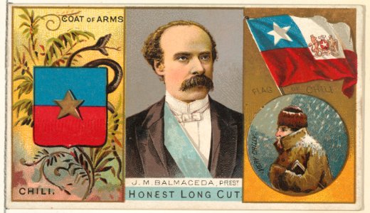 J. M. Balmaceda, President of Chili, from the Rulers, Flags, and Coats of Arms series (N126-1) issued by W. Duke, Sons & Co. MET DPB873771