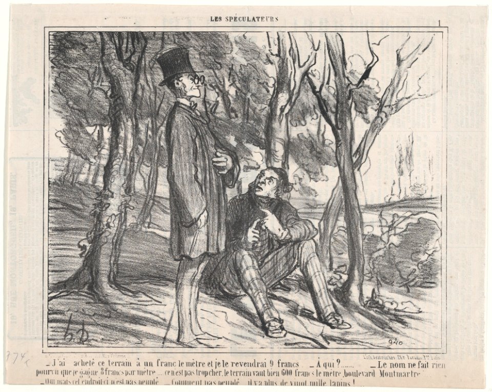 J'ai acheté ce terrain à un franc..., from Les Spéculateurs, published in Le Charivari, July 7, 1857 MET DP876651