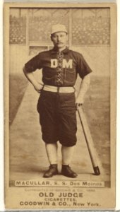 James F. "Jimmy" Macullar, Shortstop, Des Moines Prohibitionists, from the Old Judge series (N172) for Old Judge Cigarettes MET DP846403