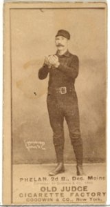 James Dickson "Dick" Phelan, 2nd Base, Des Moines Prohibitionists, from the Old Judge series (N172) for Old Judge Cigarettes MET DP846410
