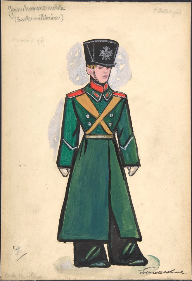 Jeune homme noble. Design for Stravinsky's ballet "Petrouchka" produced at the Metropolitan Opera, 1924-1931 MET DP804819
